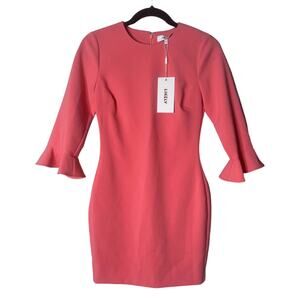 Likely Bedford Coral Bell Sleeve Mini Dress Size 2 NWT